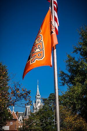 Macon - Mercer University - November 2025 - 40 - Flags (with R. Kirby Godsey Building)