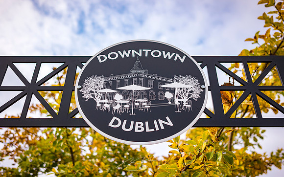Dublin Downtown - Dec 2022 - 18 - Downtown Dublin Sign, Madison and Lawrence