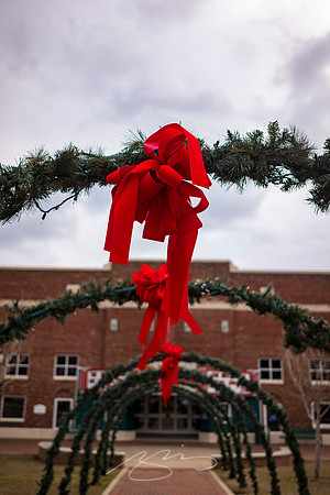 Dublin Downtown - Dec 2022 - 22 - Garland and Ribbon, Dublin Theatre, Bellevue Ave