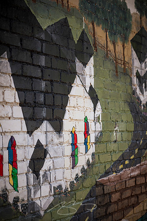 Smarr - May 2025 - 3 - Building Mural (Detail #2), Evens and Rumble Rds., Smarr