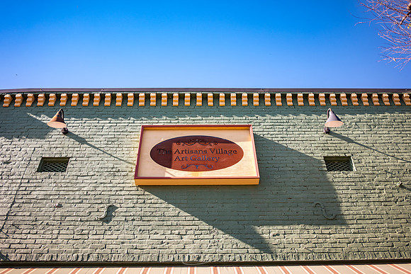 Eatonton - Mar 2023 - 5 - The Artisans Village (Green against Blue Sky), W. Marion St