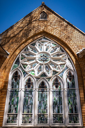 Senoia - March23 - 13 - Church of God of Prophesy (Window #1), Main and Johnson Sts