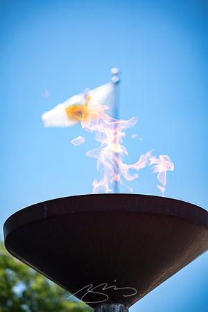 Macon - April 2023 - 21 - Veteran's Flame and Flag, Macon-Bibb Government Center, 700 Poplar St