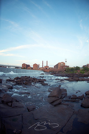 Columbus Mill and Stacks, from Across the Chatahoochee