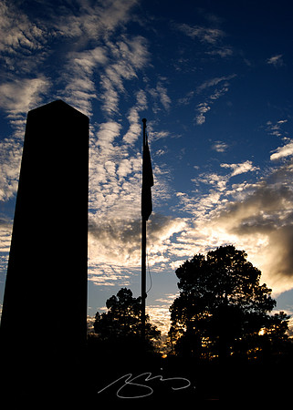 Confederate Memorial, Silhouetted