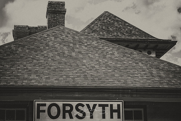 Forsyth - May 2025 - 3 - Forsyth Train Depot (Roof Detail), 104-114 E. Adams St., Forsyth