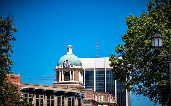 Macon - Sept 2022 - 7 - Courthouse and BB&T Building, Second St., Macon